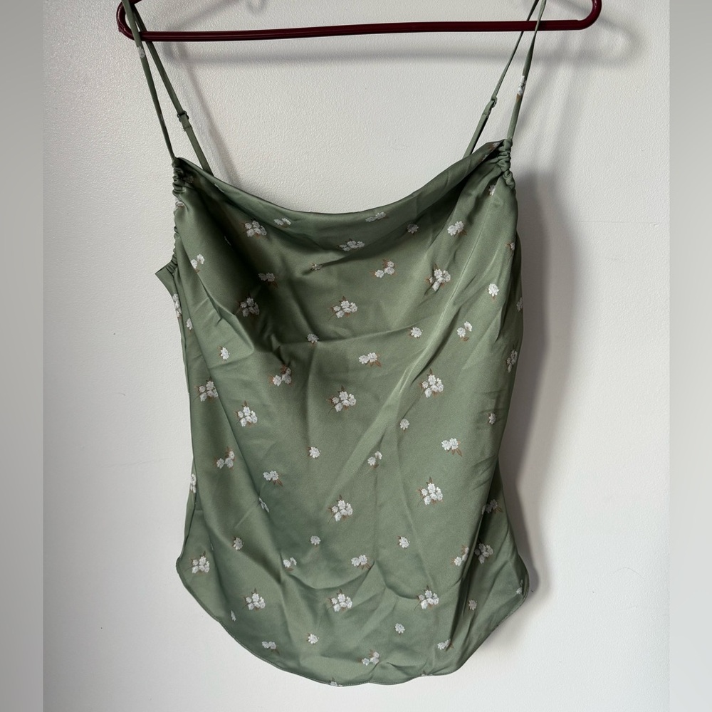 NWT Aritzia Cowlneck Top with floral detailing